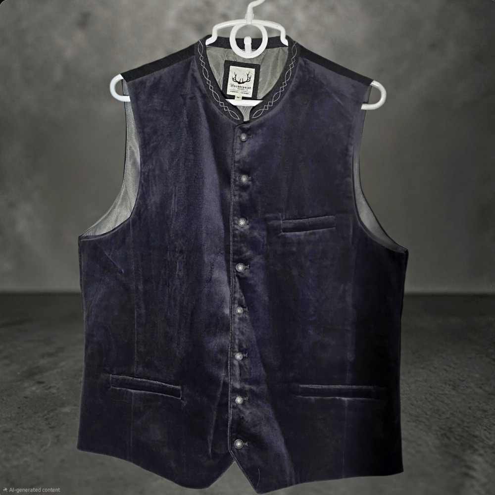 Stockpoint Classics Men's Button Front Formal Vest Waistcoat Black Size 52